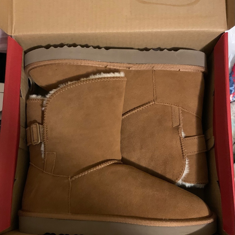 New! Style & Co genuine suede booties, chestnut color, size 10M